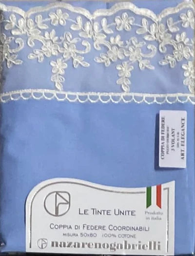 COPPIA FEDERE ELEGANCE TINTA UNITA CON PIZZO REBRODÈ