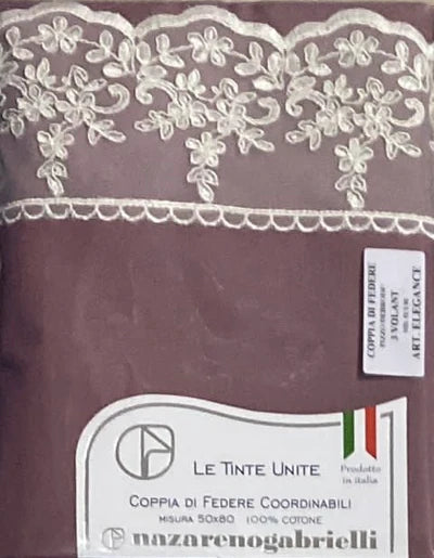 COPPIA FEDERE ELEGANCE TINTA UNITA CON PIZZO REBRODÈ