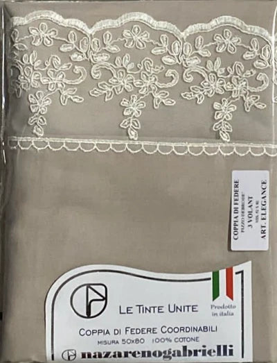 COPPIA FEDERE ELEGANCE TINTA UNITA CON PIZZO REBRODÈ