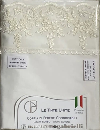 COPPIA FEDERE ELEGANCE TINTA UNITA CON PIZZO REBRODÈ