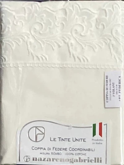 COPPIA FEDERE FEDERICA TINTA UNITA CON PIZZO IN TULLE