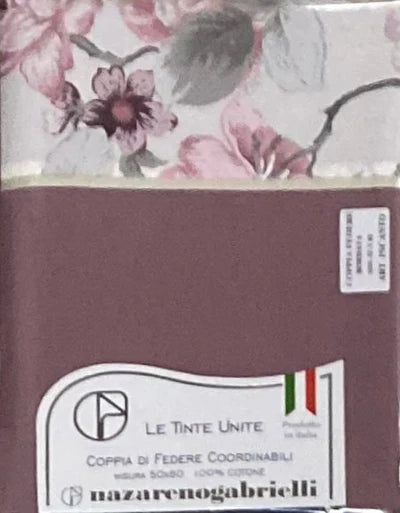 COPPIA FEDERE INCANTO TINTA UNITA CON BALZA STAMPATA