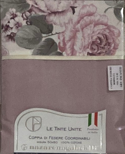 COPPIA FEDERE INCANTO TINTA UNITA CON BALZA STAMPATA