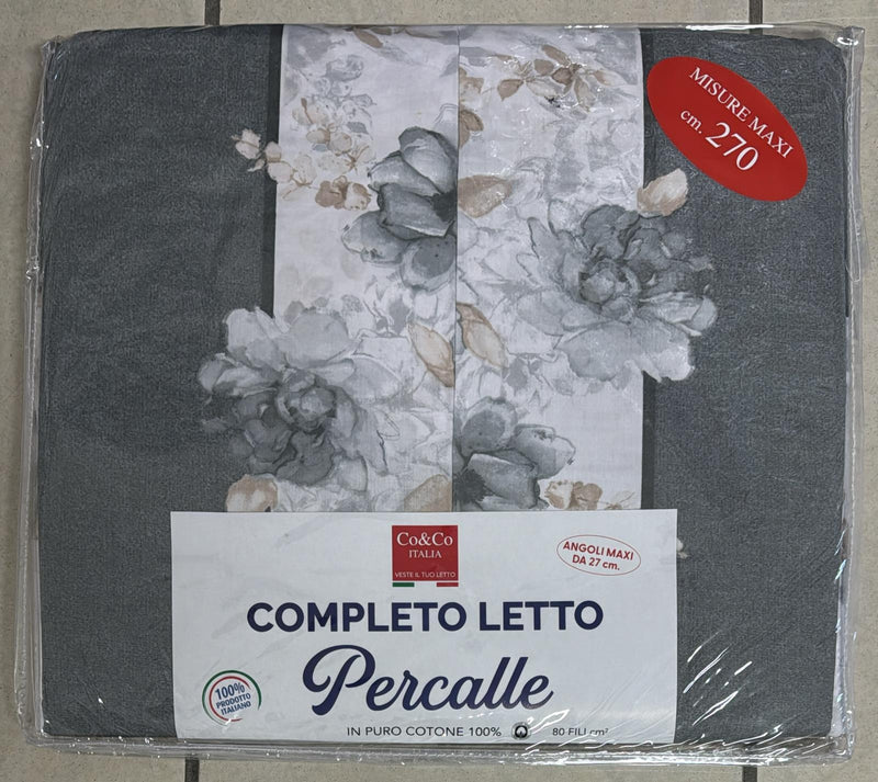 Coppia Lenzuola Percalle Misure maxi