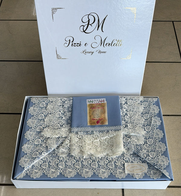 Coppia lenzuola Pizzi e Merletti ROSE 100% cotone