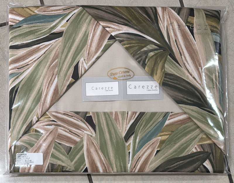 Coppia Lenzuola Carezze  Sole 100% Cotone con balza in raso di cotone e federe interamente stampate