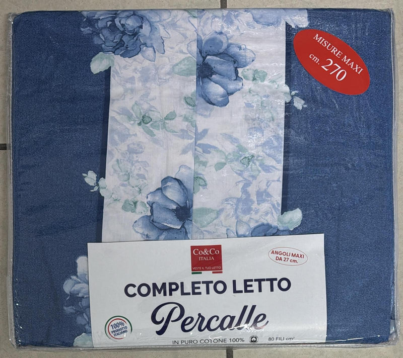 Coppia Lenzuola Percalle Misure maxi