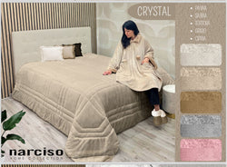 Trapunta Narciso Crystal in morbida flannella piazzata + Poncho con tasche